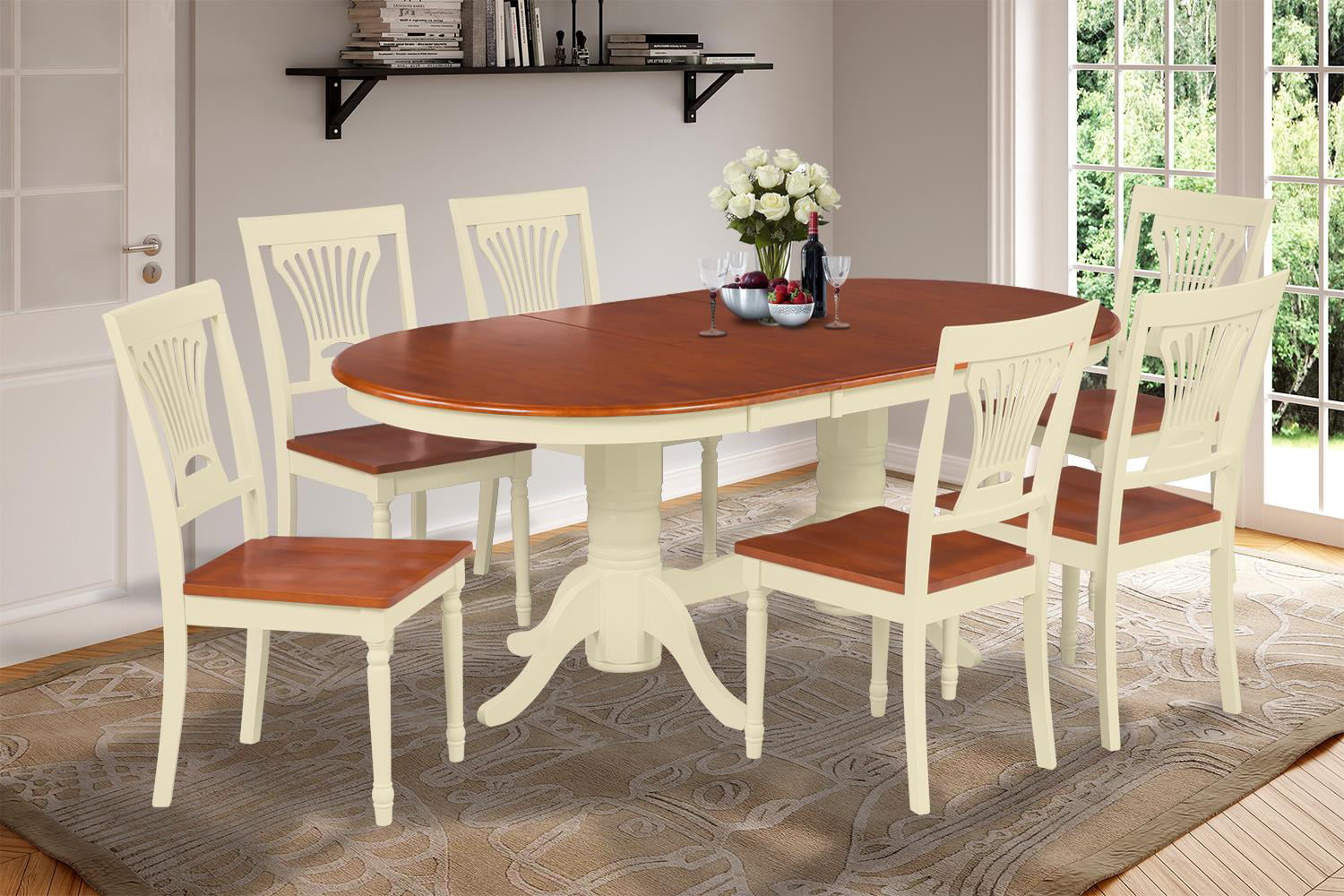Dining Room Table With Leaf And 6 Chairs