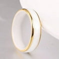 thumbnail image 5 of 6mm Black/White Ceramic Band Women's Engagement 18K Gold Plating Ring Size 6-10, 5 of 6