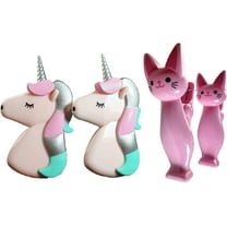 2 Set (4 Ct) Pink Cat / Pink Unicorn Beach Towel Clips Jumbo Size for Beach Chair, Cruise Beach Patio, Pool Accessories for Chairs, Household Clip, Baby Stroller