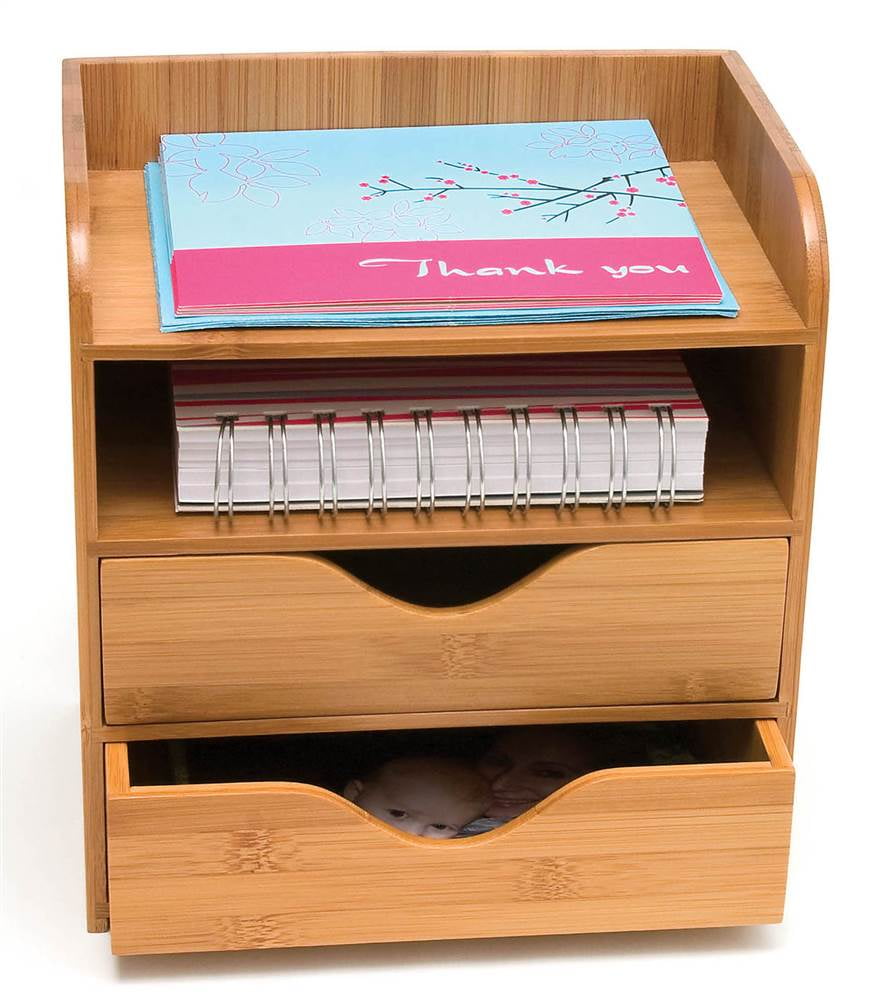 Lipper International 1804 Bamboo Wood 4-Tier Desk and Office Supply Organizer