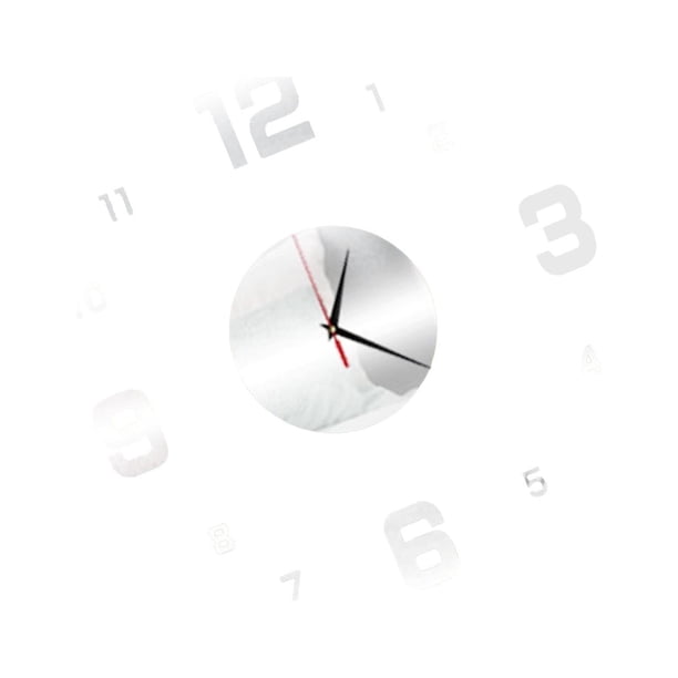 Reloj de pared grande 3D DIY con números, sin marco, espejo, adhesivo para pared Argén