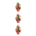 thumbnail image 1 of Naiovety Artificial de árbol de Navidad de 20cm, decoración de Navidad falsa, regalo de ambiente DIY, artesanía para festivales, centro rojo 3Conjunto, 1 of 6