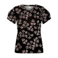 thumbnail image 3 of Puntoco moda mujer Casual pétalo manga manga corta cuello en V impreso tops blusa Puntoco Puntoco-5141, 3 of 4