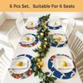 thumbnail image 5 of Japanese Style Round 13 Inch Placemats Set of 6, Blue Rustic Botanical Blossom Peony Birds HeatResistant Non Slip Place Mats for Dining Table, Wipeable Braided Kitchen Table Mats for Housewarming, 5 of 9
