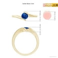 thumbnail image 5 of ANGARA Natural Bar-Set Solitaire Round Sapphire Bypass Ring in 14K Yellow Gold for Women (Size-5mm) | September Birthstone, Birthday, Anniversary, Jewelry Gift for Women | Natural Blue Sapphire Ring, 5 of 10