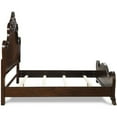 thumbnail image 3 of Benjara Lisa Queen Size Bed Traditional Carved Ornate Details, Classic Cherry Brown, 3 of 5