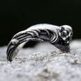 thumbnail image 4 of ZMY Home Stainless Steel Skull Ring with Rose Engraving for Women Moon Shaped Design (9), 4 of 6