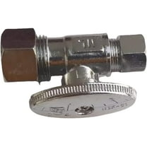 Lead-Free Brass 1/4 Turn Compression Straight Stop Valve (5/8" OD x 3/8" OD) - 20 Pack for Plumbing & Water Supply
