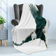 thumbnail image 4 of Eagle Soft Flannel Fleece Blanket, Digital Art of a Huge Predator of the Skies with Aggressive Facial Expression, Cozy Plush for Indoor and Outdoor Use, 50" x 60", Black White Yellow, by Ambesonne, 4 of 5