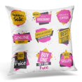 thumbnail image 1 of EREHome Price Collection of Sale Discount Styled Origami Labels Tags Emblems Text Pillow Case Pillow Cover 20x20 inch, 1 of 1