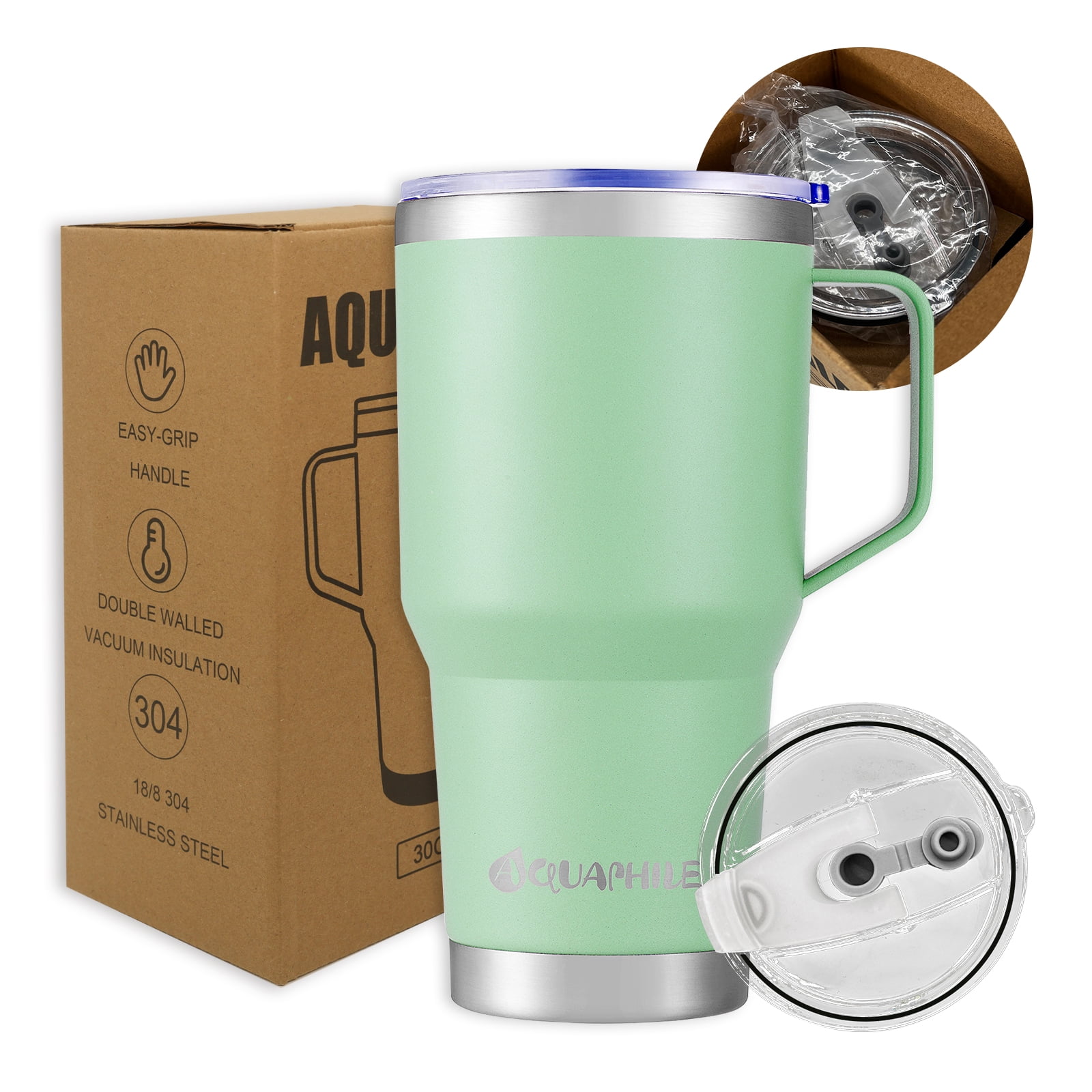 Bluwing 30 oz Tumbler with Handle-Travel Coffee Mug with Spill Proof Lid,  Double Wall Vacuum Insulat…See more Bluwing 30 oz Tumbler with  Handle-Travel