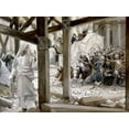 thumbnail image 2 of Tissot, James 14x11 Black Ornate Wood Framed with Double Matting Museum Art Print Titled - They Cast Stones at Him, 2 of 4
