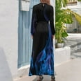 thumbnail image 3 of Vestido largo de playa con llamas, vestido para mujer de verano, 3 of 5