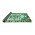 thumbnail image 2 of Ahgly Company Indoor Square Abstract Turquoise Blue Modern Area Rugs, 3' Square, 2 of 4