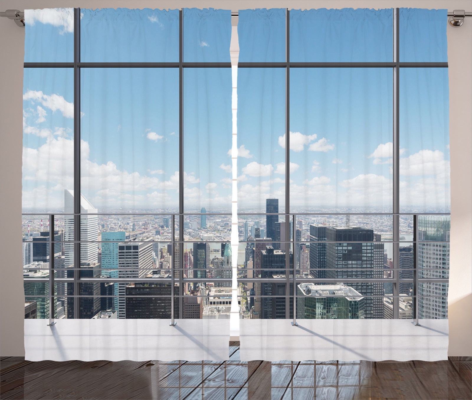 House Decor Curtains 2 Panels Set Modern Office Work Place With