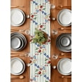 thumbnail image 6 of Farm Fruits Cherries Blueberry Table Runner-36 Inch Long Green White Striped Table Runners Linen Burlap Tablerunner for Kitchen Dining Room Holiday Party, 6 of 9