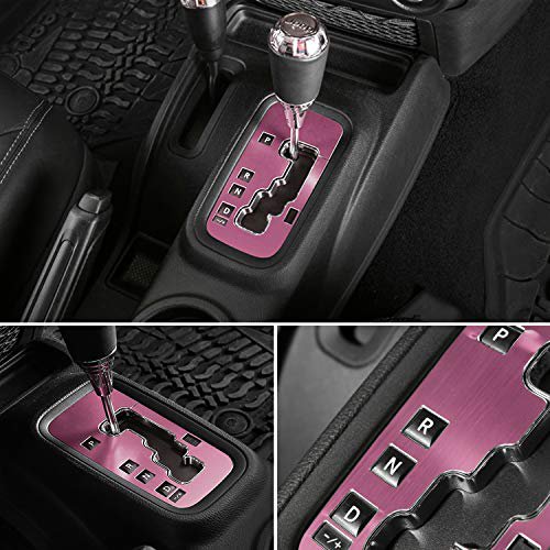 E-cowlboy Trim Gear Frame Cover Gear Shift Box Cover for Jeep Wrangler  2012~2018 Aluminum Inner Accessories Custom Fit - All Weather Protection ( Pink Rose) 