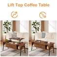 thumbnail image 6 of VECELO 42" Lift Top Coffee Table with Hidden Compartment and Storage Shelf, Wood Lift Tabletop for Home Living Room Bedroom, Office,Brown, 6 of 10