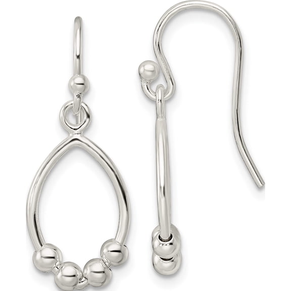 Sterling Silver Polished D/C Oval Dangle Earrings (27.8 X 10.15) Made In India qe16090