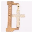 thumbnail image 3 of Diamond-Cut Nugget Textured Cross Unisex Adult Pendant 10K Yellow White Gold, 4.30 Gr – Goldum NYC, 3 of 6