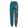 thumbnail image 5 of Zhuashum Women's Christmas Pants Autumn And Winter Floral Printed High Waisted Trousers With Pockets Elastic Lace Up Athletic And Sweatpants Adorable Gift Navy 2Xl, 5 of 5