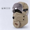 thumbnail image 4 of vzibsiv Winter Hats for Womens and Mens Windproof Trapper Hat with Detachable Mask and Goggles Fleece Lined Ski Cap Khaki, 4 of 5
