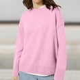thumbnail image 2 of Wdgfv Women's Pullover Knit Top Women's Lightweight Soft Petite Crewneck Solid Pullover Sweater for Fall and Winter Comfort, 2 of 4