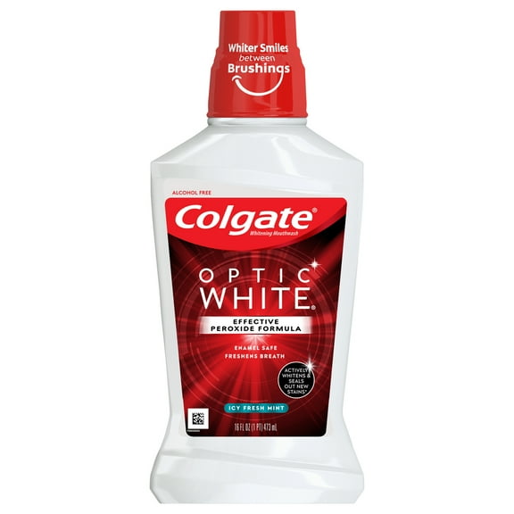 Colgate Optic White Whitening Adult Mouthwash, Fresh Mint - 473mL, 16oz