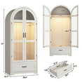 thumbnail image 4 of 71"H Arched Armoire Wardrobe Closet for Bedroom w/ Glass Door & LED Sensor Light, Wooden Wardrobe Closet Clothing Storage Cabinet w/1 Drawer & Hanging Rod, 4 of 10