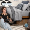 thumbnail image 4 of Bare Home 4-Piece Reversible Bed-in-a-Bag - Premium 1800 Collection - Twin XL, Light Gray/Gray Comforter with Light Gray Sheet Set, 4 of 10