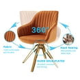 thumbnail image 3 of Art Leon Velvet Desk Chair Swivel with Gold Plated Legs, Cinnamon, 3 of 9