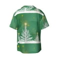 thumbnail image 2 of Disketp Men's Hawaiian Christmas Green Print Shirts Button Down Holiday Beach Shirts-Large, 2 of 7