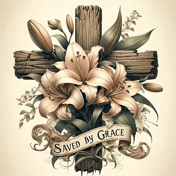 5D Cross Diamond Art Kits for Adults Beginners,DIY Full Round Drill Diamond Painting Kits Religious Cross With Lily Flowers, Paint by Diamonds Dot Gem Art Crafts for Home Decor 11.8x11.8in