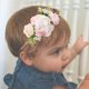 thumbnail image 4 of Cherrboll 3 diademas de flores para bebé niña, diademas florales de nailon súper suaves y elásticas para recién nacidos, 4 of 5