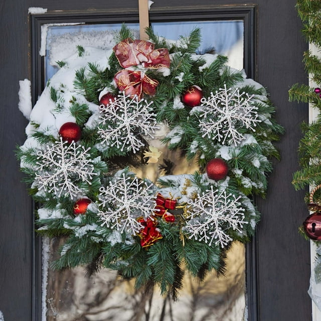 Fiudx Colgante de Copo de Nieve Navideño, Juego de 3 Piezas, Decoración Brillante para El Árbol, Fácil de Colocar con Cuerda, para Uso En Interiores y Exteriores, Material Duradero, Decoración Festiv