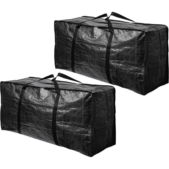 KEMEINILI Moving Bags , 68.5 GAL 2 Pack XXL Jumbo Extra Large Heavy Duty Stronger Handles Storage Bags ,for Clothes, Camping Moving Boxes Dorm College Packing Supplies（Black）