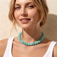thumbnail image 4 of APSVO 18K Gold Plated Mint Blue Chunky Beaded Necklaces for Women Boho Choker Chain Fashion Statement Accessories Prom Wedding Birthday Summer Jewelry Gifts Mom Girlfriend Adults Lady Wife Teen Her, 4 of 7