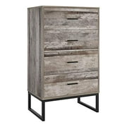 BAHOM 4 Drawer Chest Modern Storage Dresser with Large Drawer Nightstand with Handles Bathroom Floor Cabinet End Table Cabinet for Home Office, 40.2Hx23.6Lx15.6W in, Gray