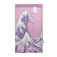 thumbnail image 4 of Wave and Blossom Illustration Door Curtain 25x40in Privacy Mesh with UV Protection Tie Back Rod Pockets, 4 of 10