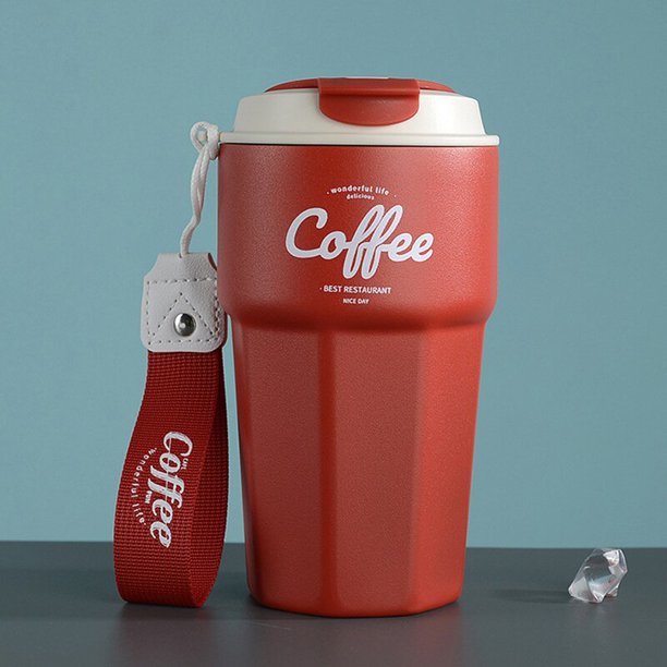 1Pc Fashion 420Ml Double-Layer Stainless Steel Cup Wtih Rope Portable Car Cup Thermos Mug Travel Thermo Cup He Qiyong unisex