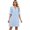 Light Blue, variant on Women's Notched Flounce Sleeve Mini Dress 100% Polyester Lightweight Sheer Overlay Elegant Evening Party Dress