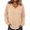 Khaki, variant on Tqcoqu Women's Ribbed V‑Neck Sweatshirt, Loose Long Sleeve Knit‑Like Pullover Casual Loungewear Top