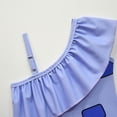 thumbnail image 3 of Girls One-Piece Swimsuit w/Swim Cap One Shoulder Summer Tankini Swimwear, 3 of 7