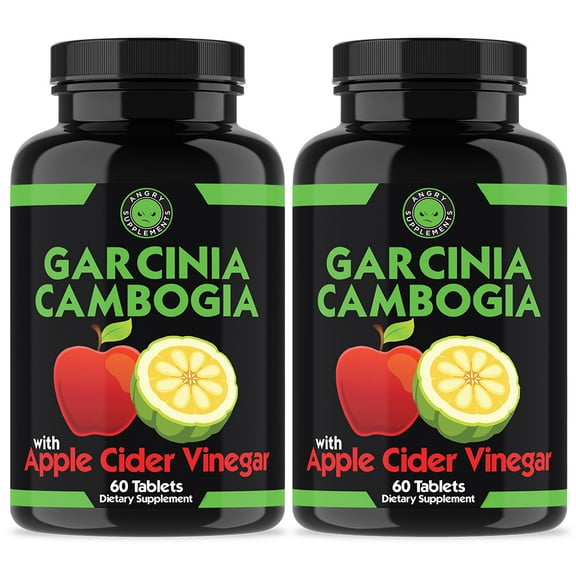 Angry Supplements Garcinia with Apple Cider Vinegar Weight Loss Pills (2-Pack)