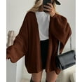 thumbnail image 4 of PRETTYGARDEN Womens Oversized Cardigan Sweaters Fall Long Lantern Sleeve Knit Open Front Lightweight Sweater, 4 of 10
