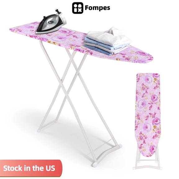 Fompes 36-inch Ironing Board 4-Leg Fold-Up, Height Adjustable Ironing Clothes Extra-Wide Clothes Ironing Board with Folding Legs