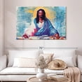 thumbnail image 2 of Elephant Stock Black Jesus I Wall Art - Horizontal Canvas Wall Art - Bedroom Wall Decor - Religion And Spirituality Canvas - Blue And Pink Decor - 48" x 32", 2 of 8