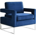 thumbnail image 1 of Meridian Furniture Noah Navy Velvet Accent Chair, 1 of 9