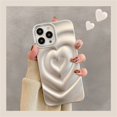 thumbnail image 3 of Funda de teléfono con diseño de corazón brillante para iPhone 16, 15, 14, 13, 12, 11 Pro Max, bonita y lujosa funda trasera de silicona suave a prueba de golpes, 3 of 5
