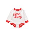 thumbnail image 1 of Kmbangi Babies Romper White Red Letters Printed Pattern Long Sleeve One-piece, 1 of 8